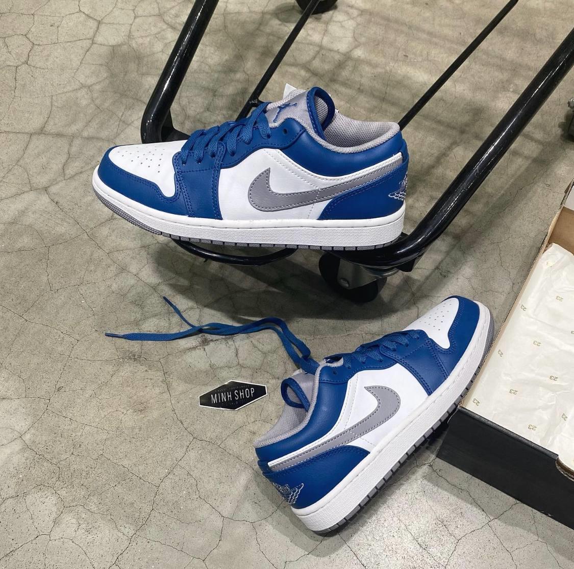 Minhshop.vn - Giày Nike Air Jordan 1 Low 'True Blue Cement