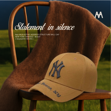 Nón MLB GOTHIC ADDRESS STRUCTURE BALL CAP NEW YORK YANKEES ' Brown' [ 3acpkp04n  50CAS ] - Image 1