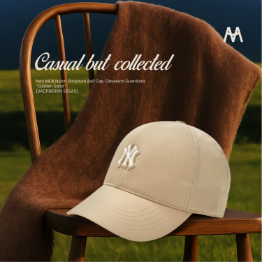 Nón MLB Nylon Structure Ball Cap Cleveland Guardians ''Golden Sand'' [3ACPB035N 50SAS] - Image 1