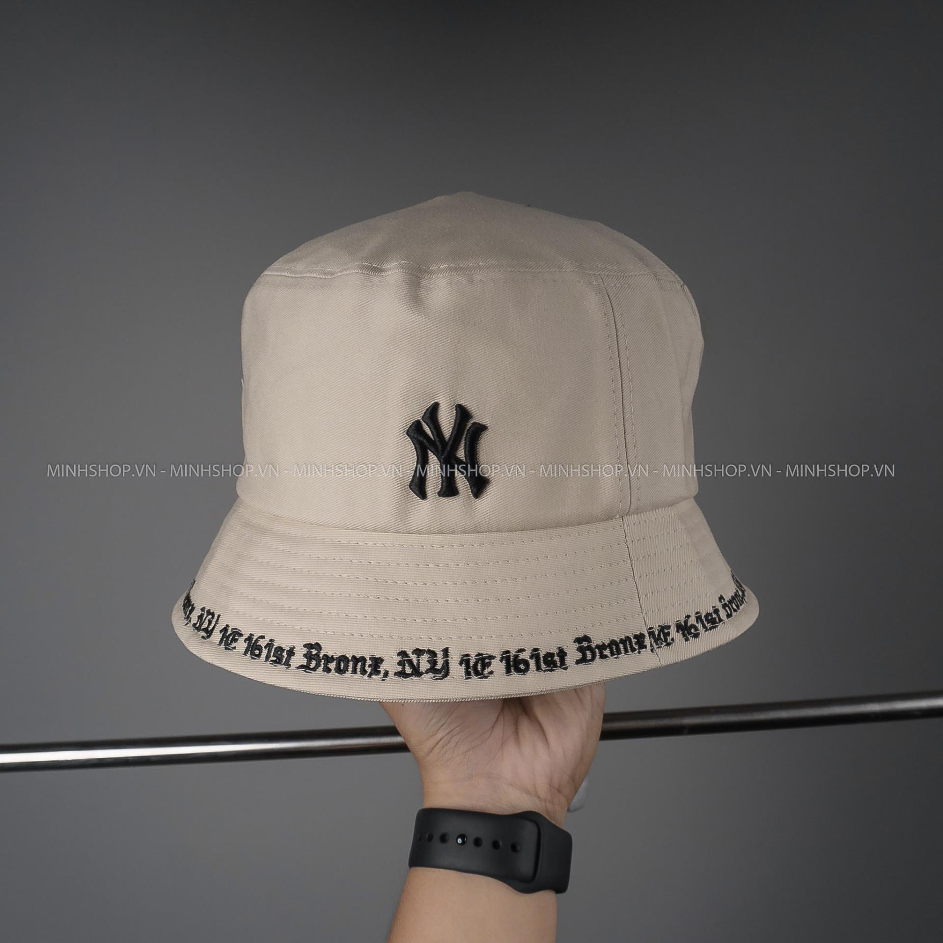 Minhshop.vn - Nón MLB Bucket Hat Gothic New York Yankees Begie O***  3AHTHG01N 50BGS
