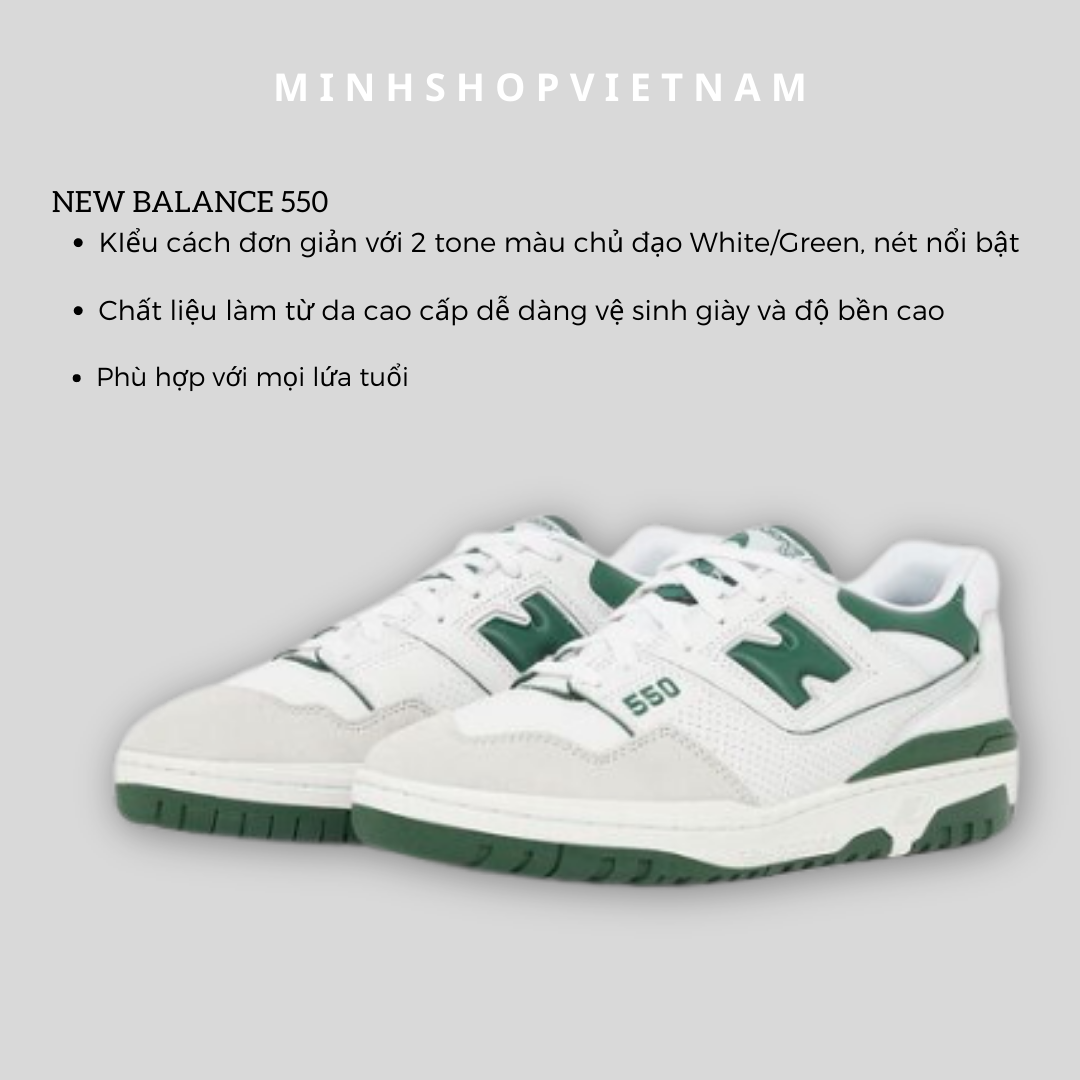 Minhshop.vn - Giày New Balance 550 'White Green' [BB550WT1] yyy