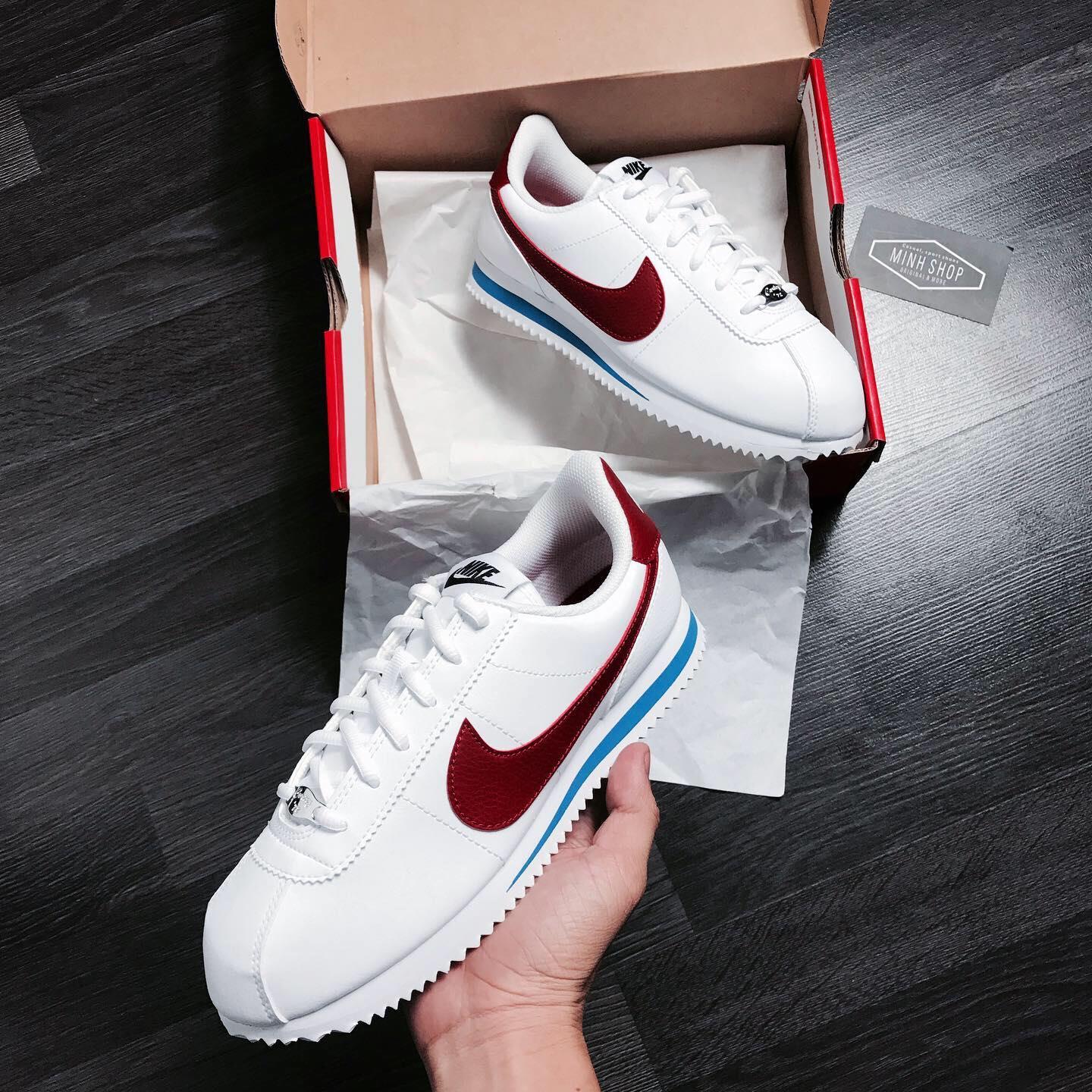 nike classic cortez red white and blue