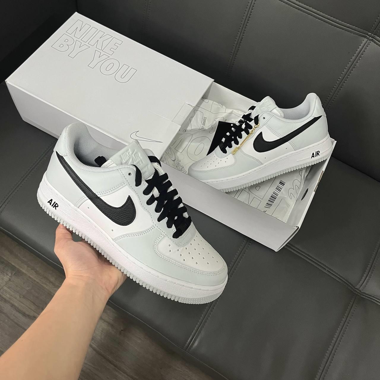 Minhshop.Vn - Giày Nike Air Force 1 Low By You Custom Grey/White/Black  [Do7416 991]