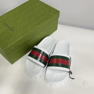 White gucci clearance web slides