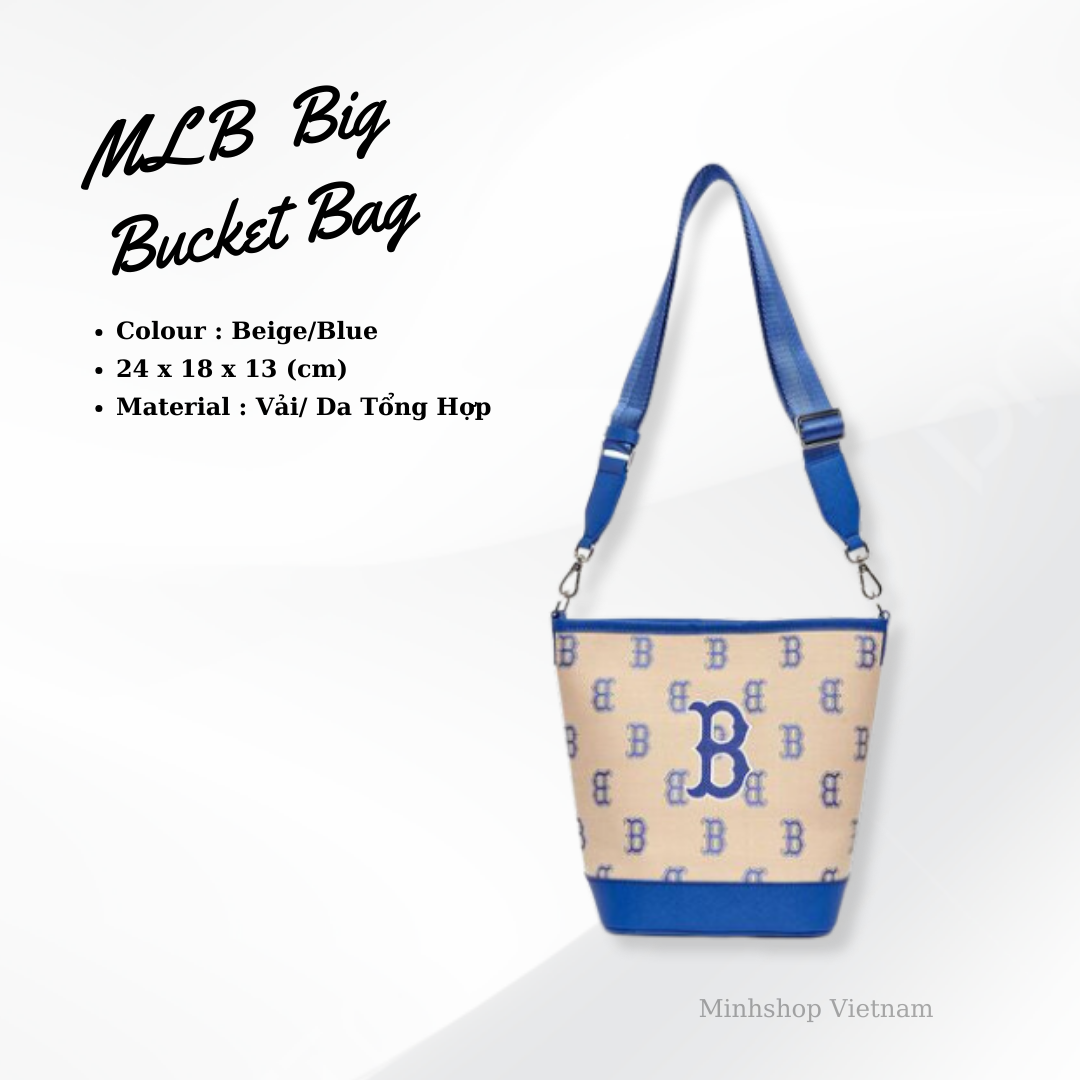 Túi MLB Monogram Bucket Bag Boston Red Sox D.Brown 3ABMS012N-43BRD