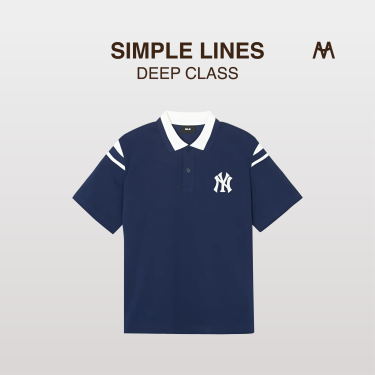 Áo Polo MLB Overfit Varsity New York Yankees ''Navy'' [3APQV0143 50NYS]