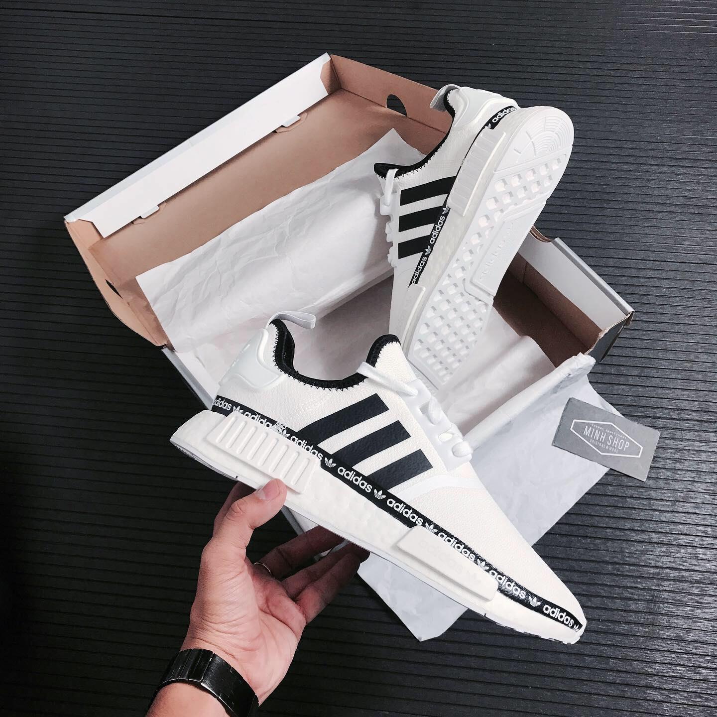 Minhshop.vn - -25% Giày Adidas NMD R1 White/Core Black ** [FV8727]