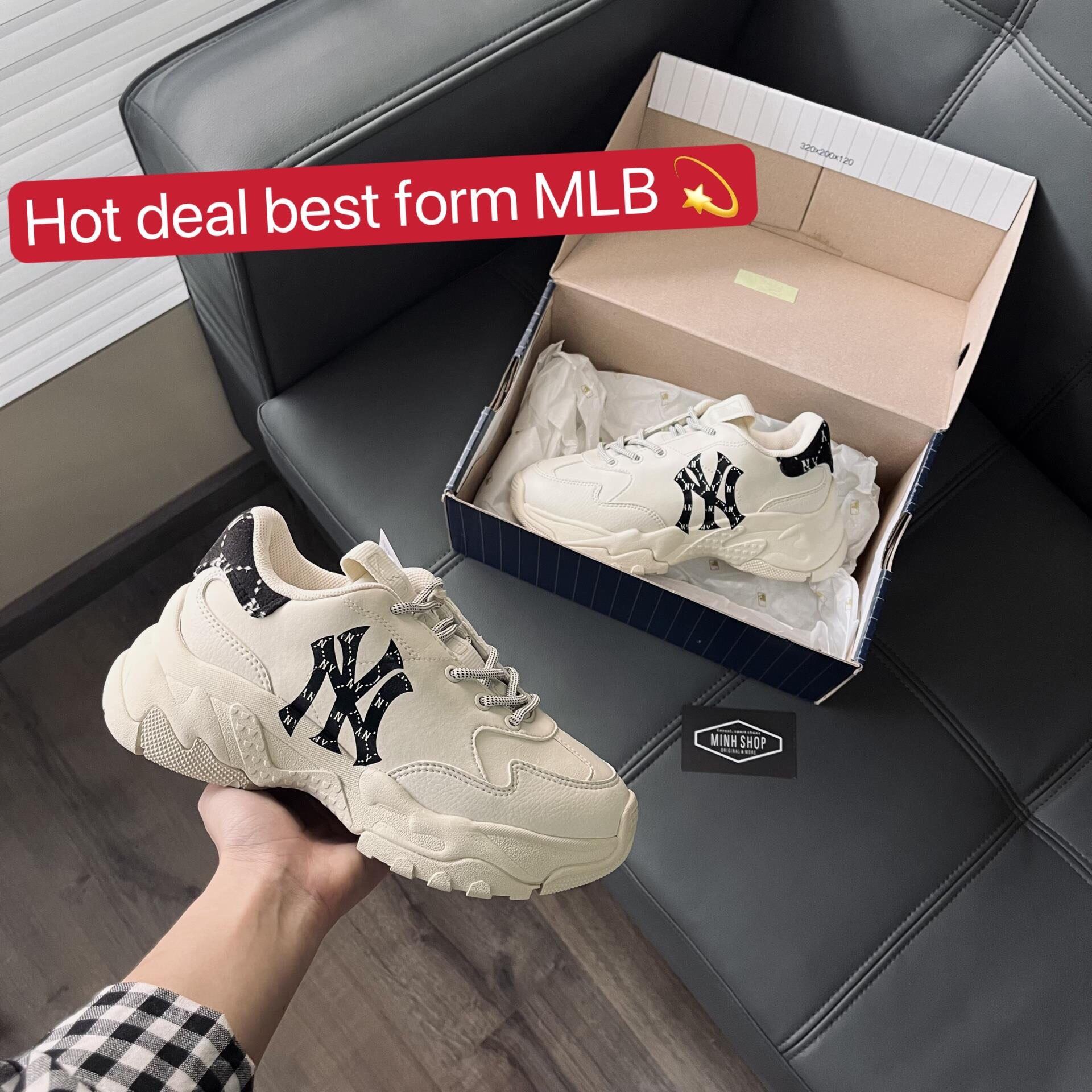 Giày Sneaker MLB Bigball Chunky Mono Heel Boston Red Sox White