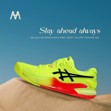Giày Asics GEL-RESOLUTION 9 PARIS ''SAFETY YELLOW'' [1041A459 750] Training / Pickleball / Tennis - Image 1