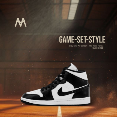 Giày Nike Air Jordan 1 Mid Retro Panda [DV0991 101] - Image 1