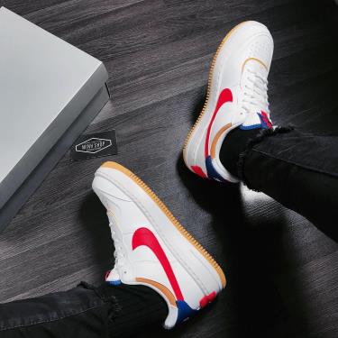 Hàng Chính Hãng Nike Air Force 1 Shadow White/ Blue/Flash Crimson 2021** V