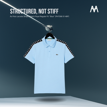 Áo Polo Lacoste Stripe Stretch Piqué Regular Fit ''Blue'' [PH7398 51 HBP] - Image 1