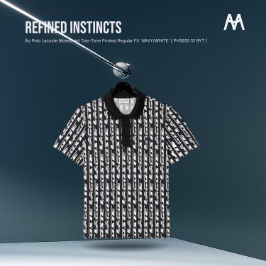 Áo Polo Lacoste Movement Two-Tone Printed Regular Fit 'NAVY/WHITE' [ PH5655 51 9YT ] - Image 1