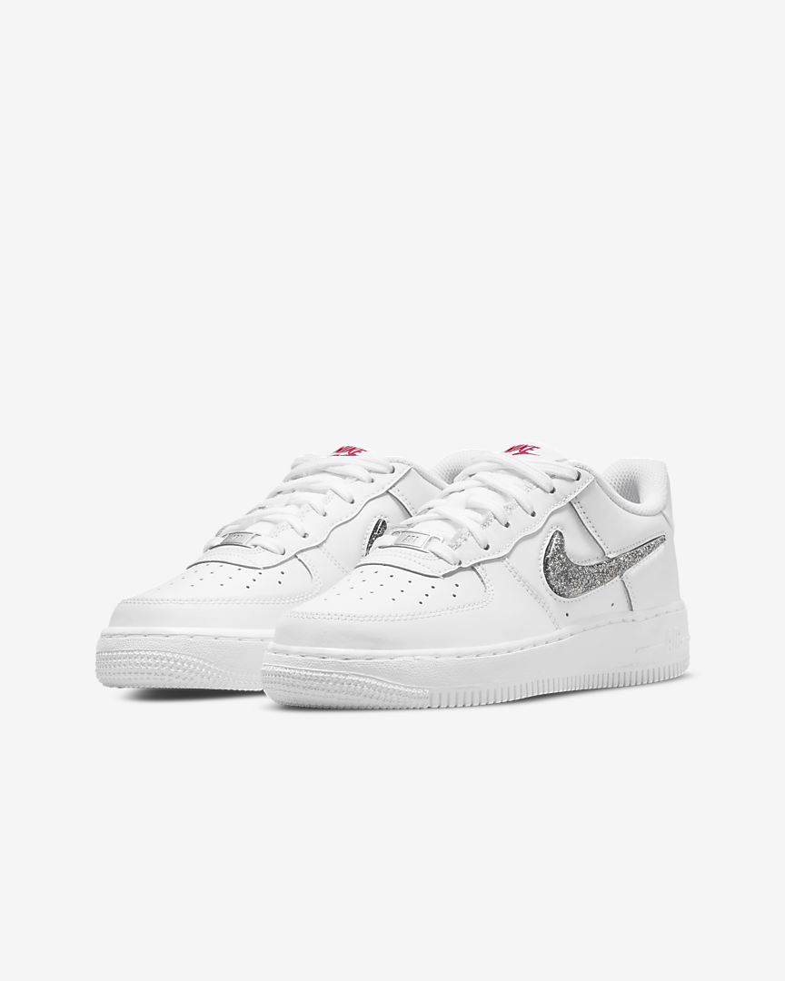 GS) Nike Air Force 1 LV8 'White Black Metallic Silver' DC9651-100 - KICKS  CREW