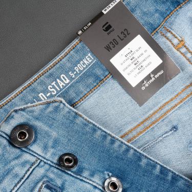 Hàng Chính Hãng Quần Jeans G-Star Raw D-Staq 5-Pocket Slim Jeans  Light Indigo Aged 2020**