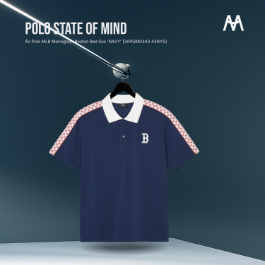 Áo Polo MLB  Monogram Boston Red Sox 'NAVY'  [3APQM0343 43NYS] - Image 1