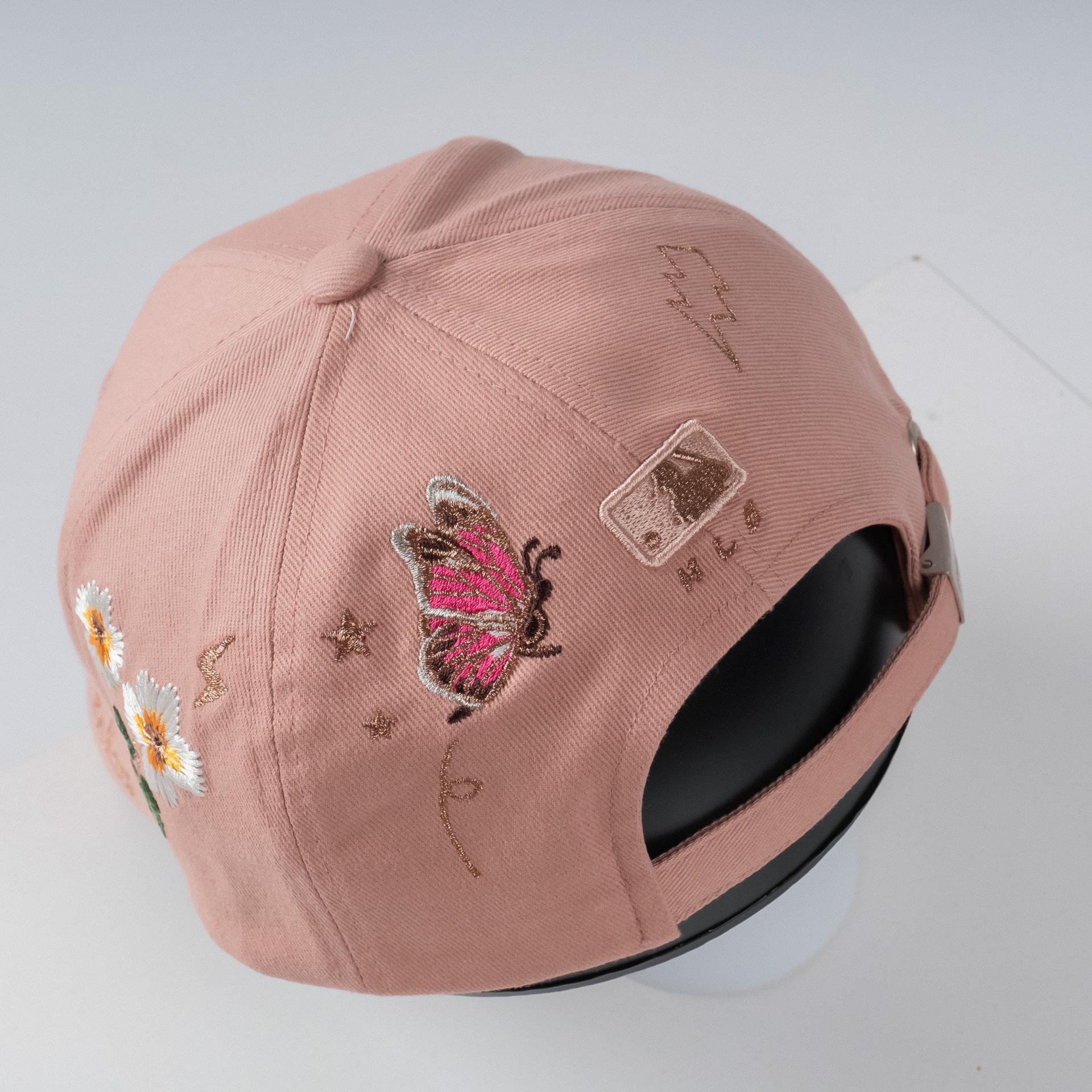 Mũ Lưỡi Trai MLB Gold Bee Structured Ball Cap 32Cpfn111 thêu hoa màu đen và  hồng  Lazadavn