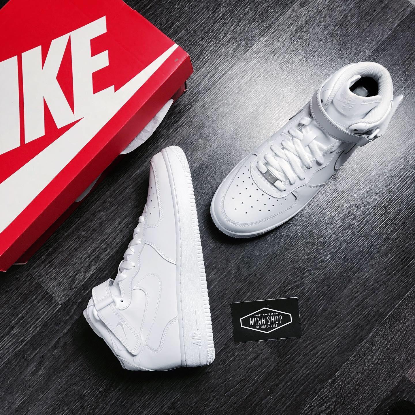 Minhshop.Vn - -50% Giày Nike Air Force 1 Mid All White [O] *** [314195-113]