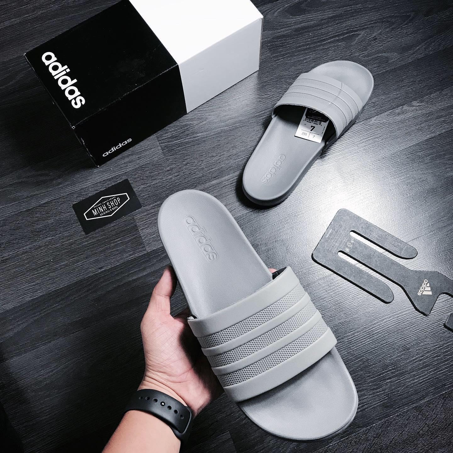 Minhshop.vn H ng Ch nh H ng D p Adidas CF Adilette All Grey