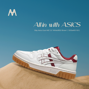 ~Sale Giày Asics Court MZ 2.0 'White/RED/ Brown' [ 1203a405 103 ] - Image 1