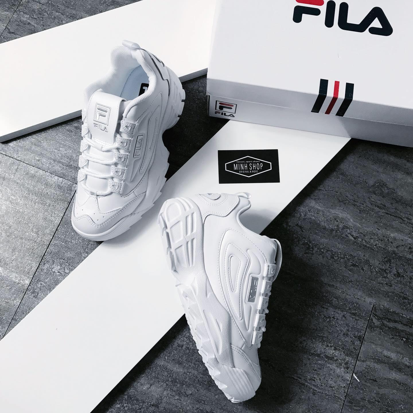  - Hàng Chính Hãng Fila Disruptor 3 All White/Logo Silver 2019**