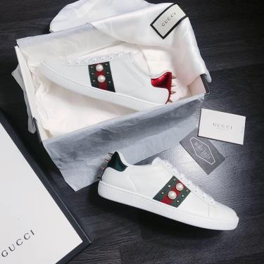 Hàng Chính Hãng Gucci Ace 'White Green Red' 2020**