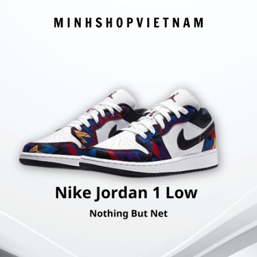 ⚡ Highest Rated ⚡ Giày Nike Jordan 1 Low Nothing But Net GS [O] ** [CZ8657 100]