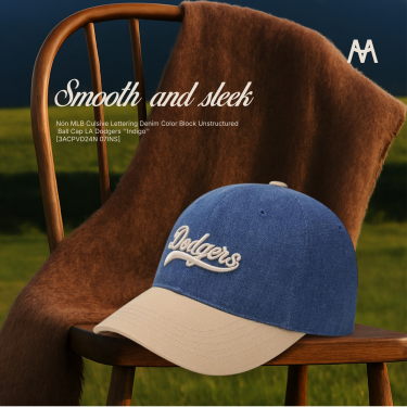 Nón MLB Culsive Lettering Denim Color Block Unstructured Ball Cap LA Dodgers ''Indigo'' [3ACPVD24N 07INS] - Image 1