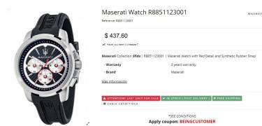 Đồng Hồ Maserati Sfida Chronograph Black/Silver Silicone Watch ** [R8851123001]