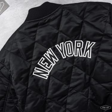 Hàng Chính Hãng Áo Khoác New Era New York Yankees Diamond Quilted Jacket Black 2021**