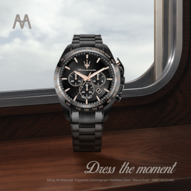 Đồng Hồ Maserati Traguardo Chronograph Stainless Steel ''Black/Gold'' [R8873612048] - Image 1