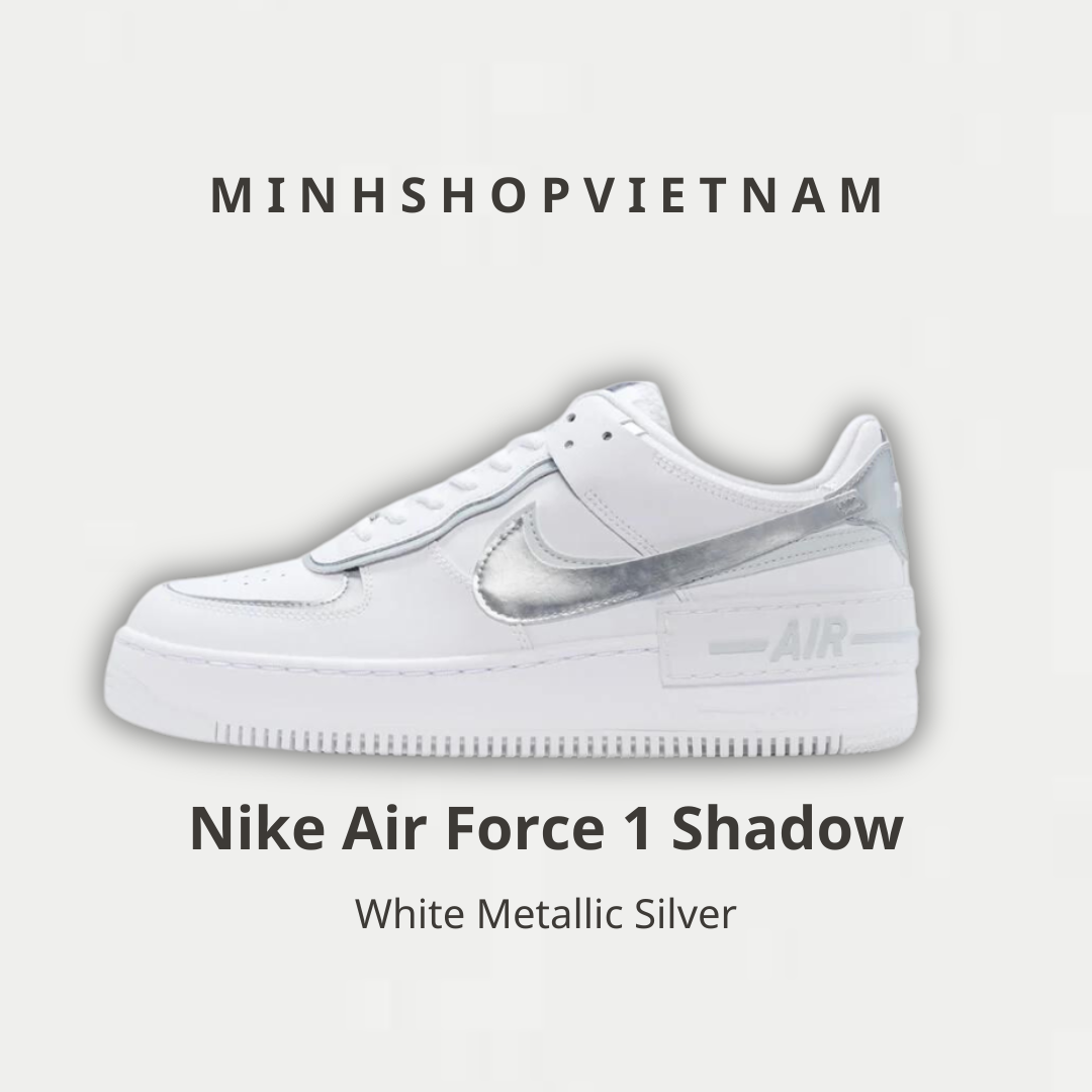 Nike WMNS Air Force1 Shadow White/Metalic Silver 23.5cm CI0919-119-